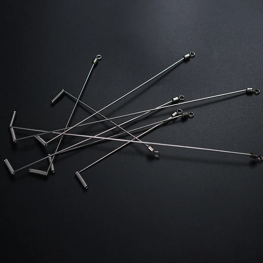 8 Uds conector tipo L aparejos de pesca barril giratorio Snap pesca giratorios gancho dividido cuerda de alambre gancho tubo de acero inoxidable - imagen 5