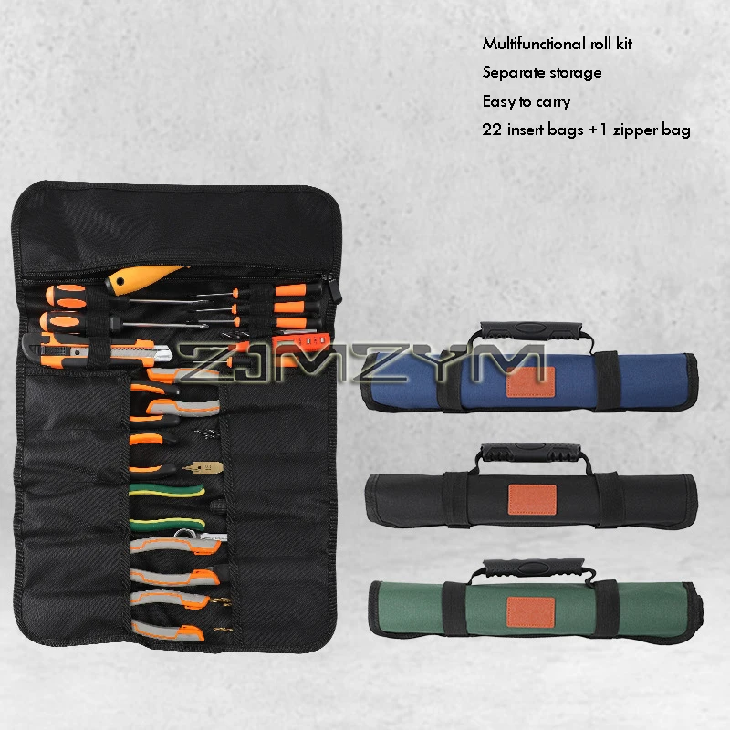 Multifunctional Tool Roll Bag Canvas Roll Tool Bag Organizer Tools Storage Bag Case For Hardware Bag