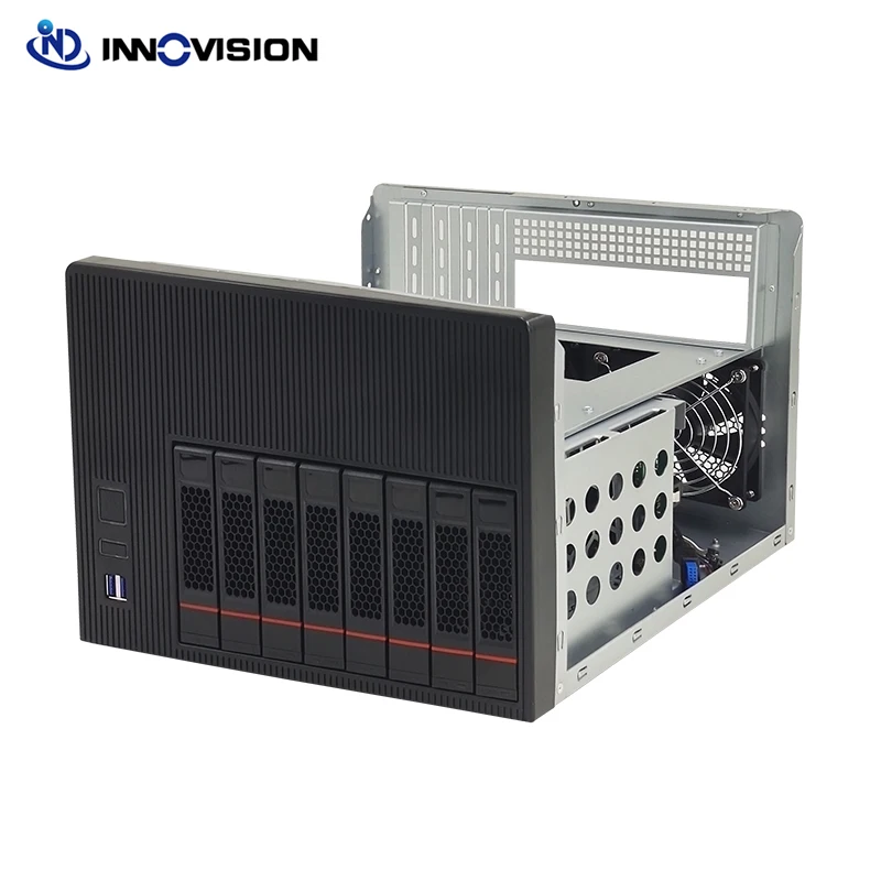 Imagem -03 - Nova Venda de Fábrica 8hdd Swap Quente Nas Chassi de Armazenamento com Bandejas Tooless Hdd Suporte Máximo M-atx Placa-mãe para Armazenamento de Data em Nuvem