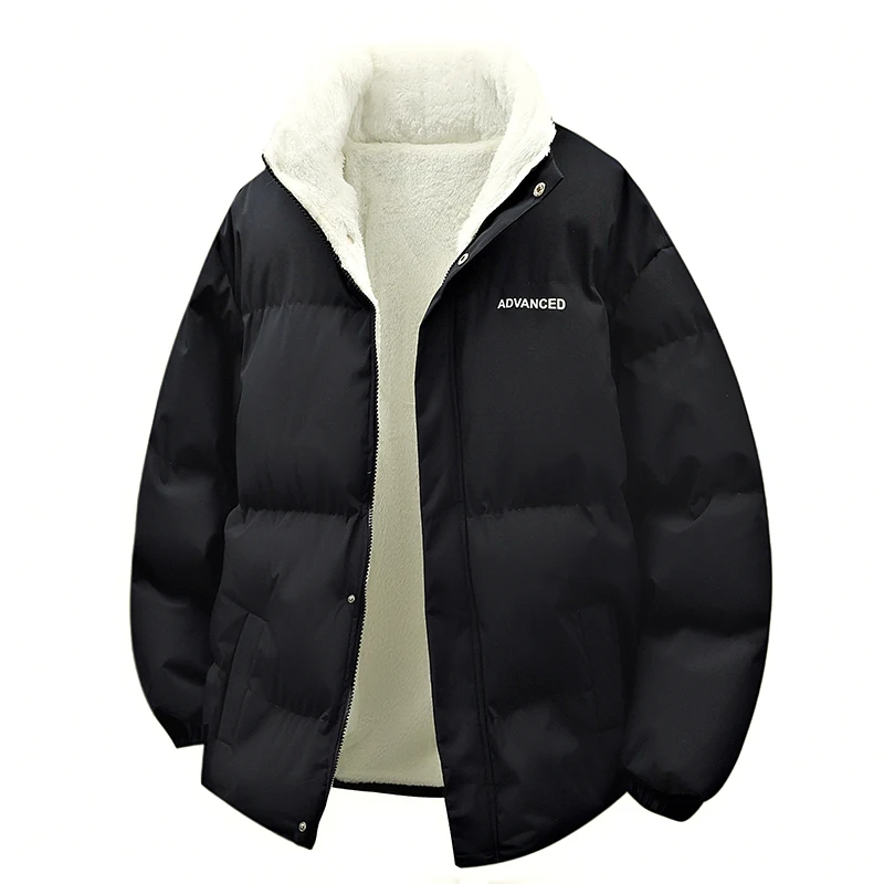 

Men's Fleece-Lined Thick Cotton Coat, Loose Fit, Windproof and Waterproof Fabric, a Must-Have for Winter