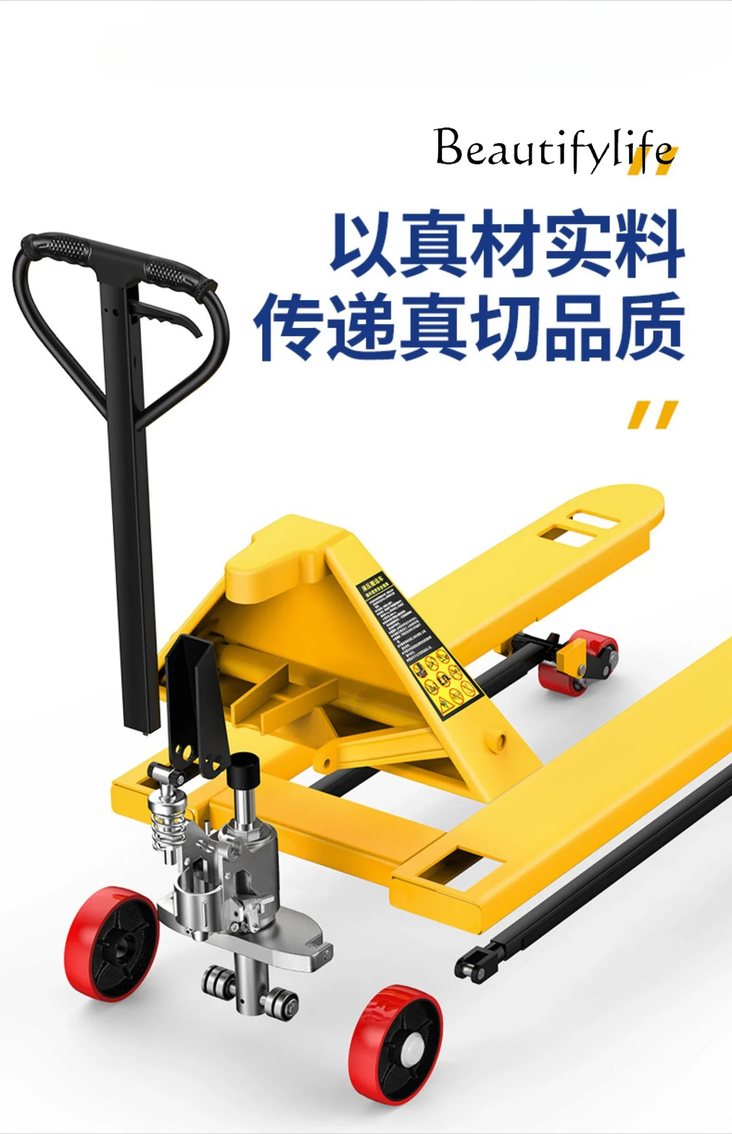 Forklift Manual Extended Cargo Hydraulic Handling Forklift 2.5 Hand Push Cattle Forklift