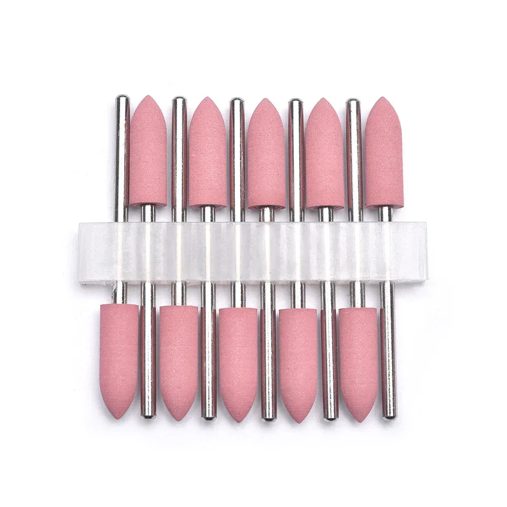 KADS 10 قطعة مسمار مثقاب الخشب المطاط سيليكون قاطعة المطحنة مزيل إهاب الجلد الميت الملمع طاحونة رئيس Mancure أدوات باديكير