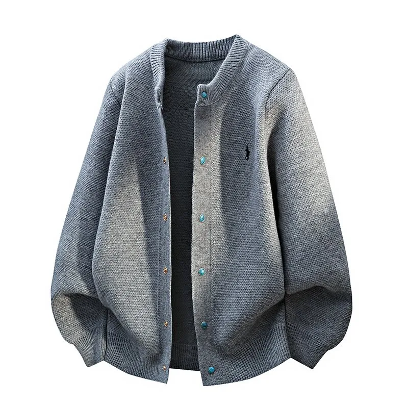 

2025 New Men's Knitted Sweater Casual Button-Up Open-Front Design Autumn Winter Loose Fit Warm Thiened Youth Faion