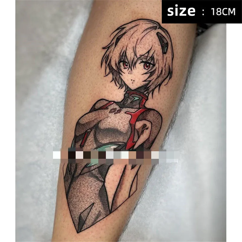 Tienda Luna Tatuajes temporales de Anime Rei, Robot de ciencia ficción, chica, transferencia de cómic, arte corporal, brazo, pegatinas falsas impermeables