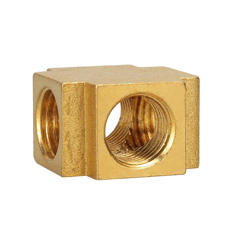 Brass Female Threaded Four-way Square Fitting Hardware Plumbing Fittings 1/8