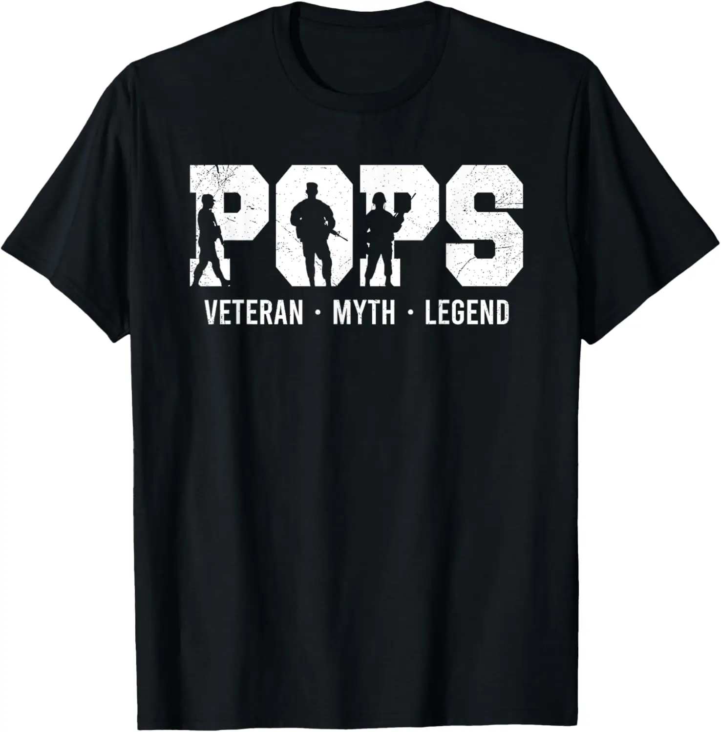 

Mens Pops Veteran Myth Legend Shirt Funny Father's Day T-Shirt