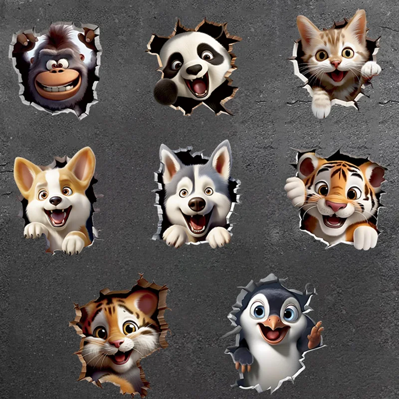 

1PC 3D Effect Funny Animal Motorcycle Stickers Waterproof for Motorbike Fuel Tank Electric Scooter DIY Car Body Vinyl Decals