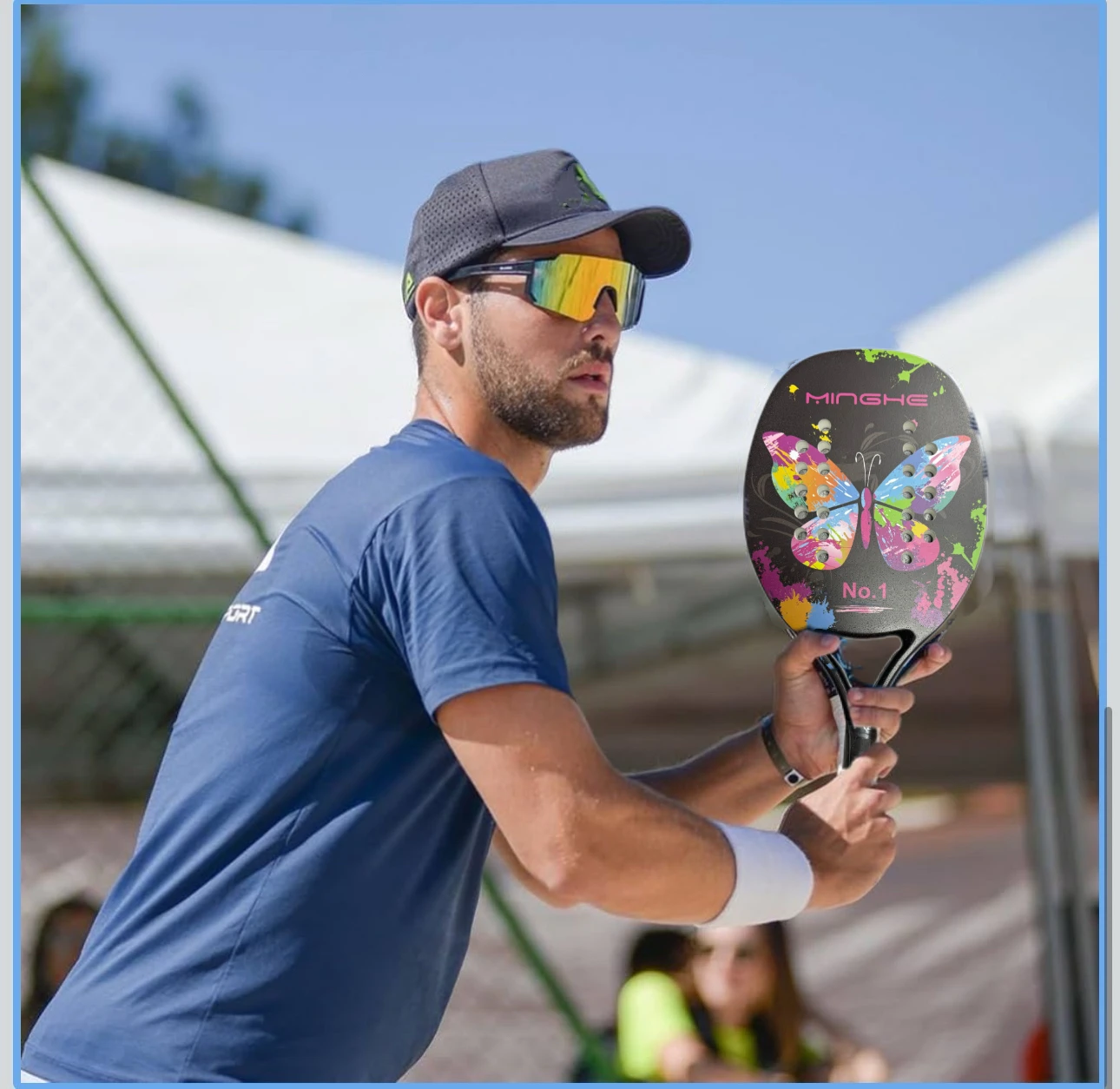 

High Quality Lightweight Diamond Laser Pt Carbon Paddle Tennis Carbon Padel Racquets Polyester Thermoformed Beach Tennis Racket