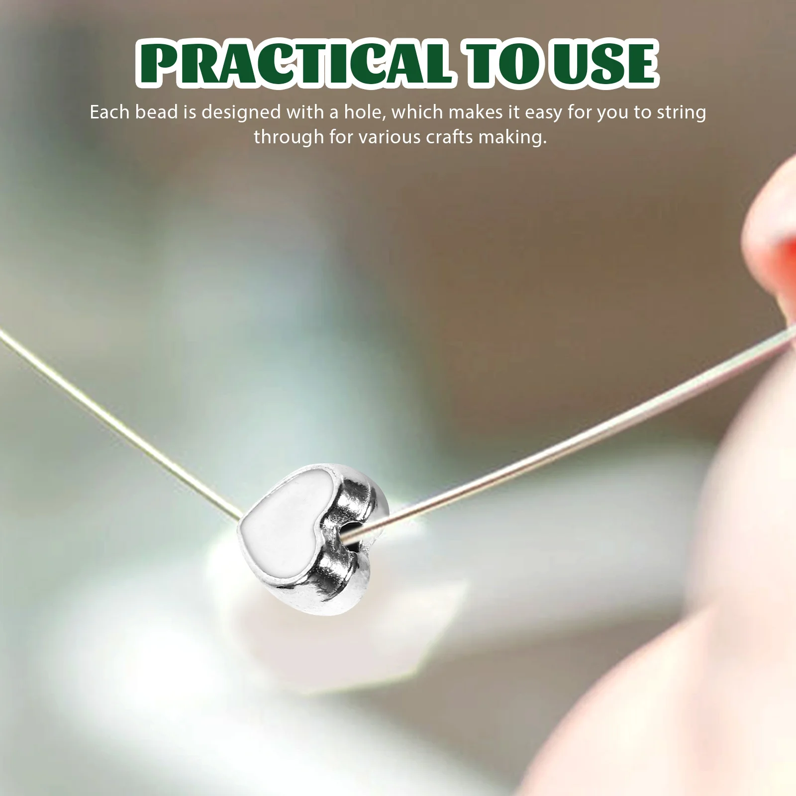 

100pcs Heart Diy Loose For Jewelry Loose Beads Making Necklace Bracelet Craft Beading Jewelry Making Beads Supplies