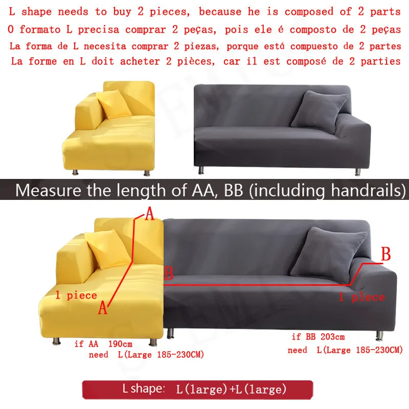 1/2/3/4 Seats sofa Couch Cover Waterproof Elastic Corner Sofa Covers L Shaped Sofa Slip Cover Protector Bench Cover thin fabric