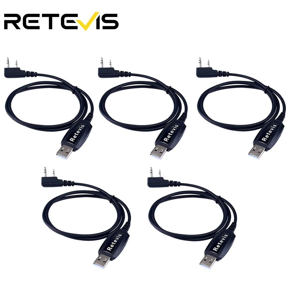 

5 шт. USB-кабель для программирования RETEVIS Walkie Talkie для Retevis RT3 RT8 RT3S RT52 для TYT MD-380 MD-390 MD 380 DMR Radio J9110P