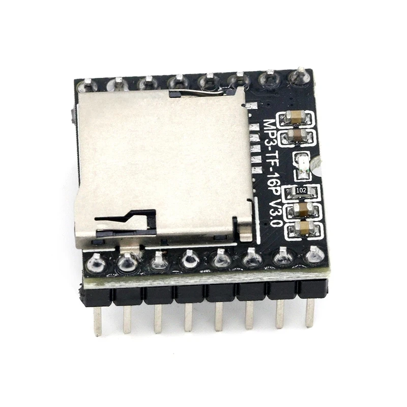 DFPlayer Modul Pemutar MP3 Mini Papan Dekode Suara MP3 Mendukung Kartu TF U-disk IO/Port Serial/AD MP3-TF-16P UNTUK Arduino