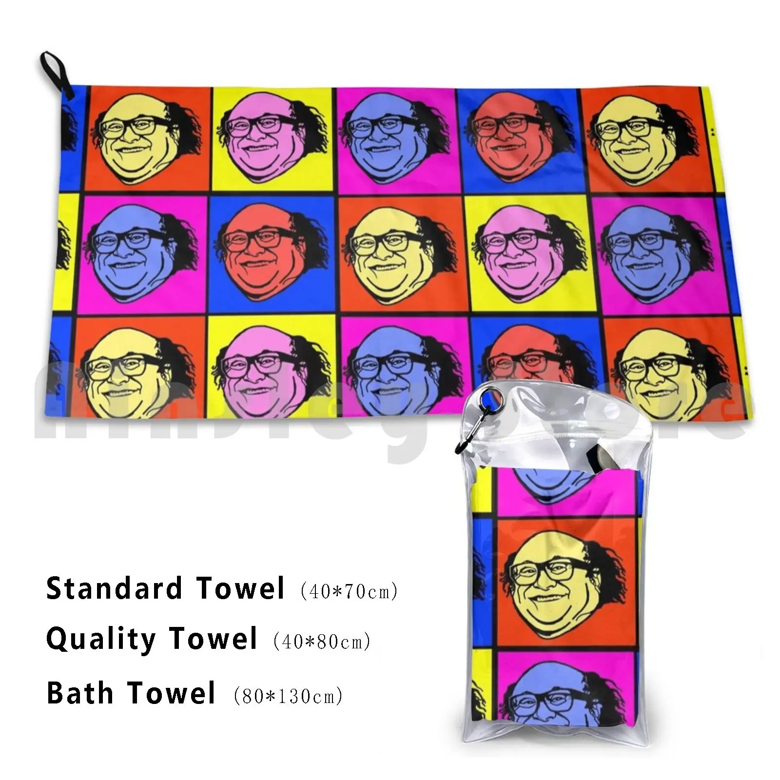 Danny Devito Pop Art Custom Towel Bath Towel Danny Devito Pop Art Sticker Red Crate Danny Devito Pop Art