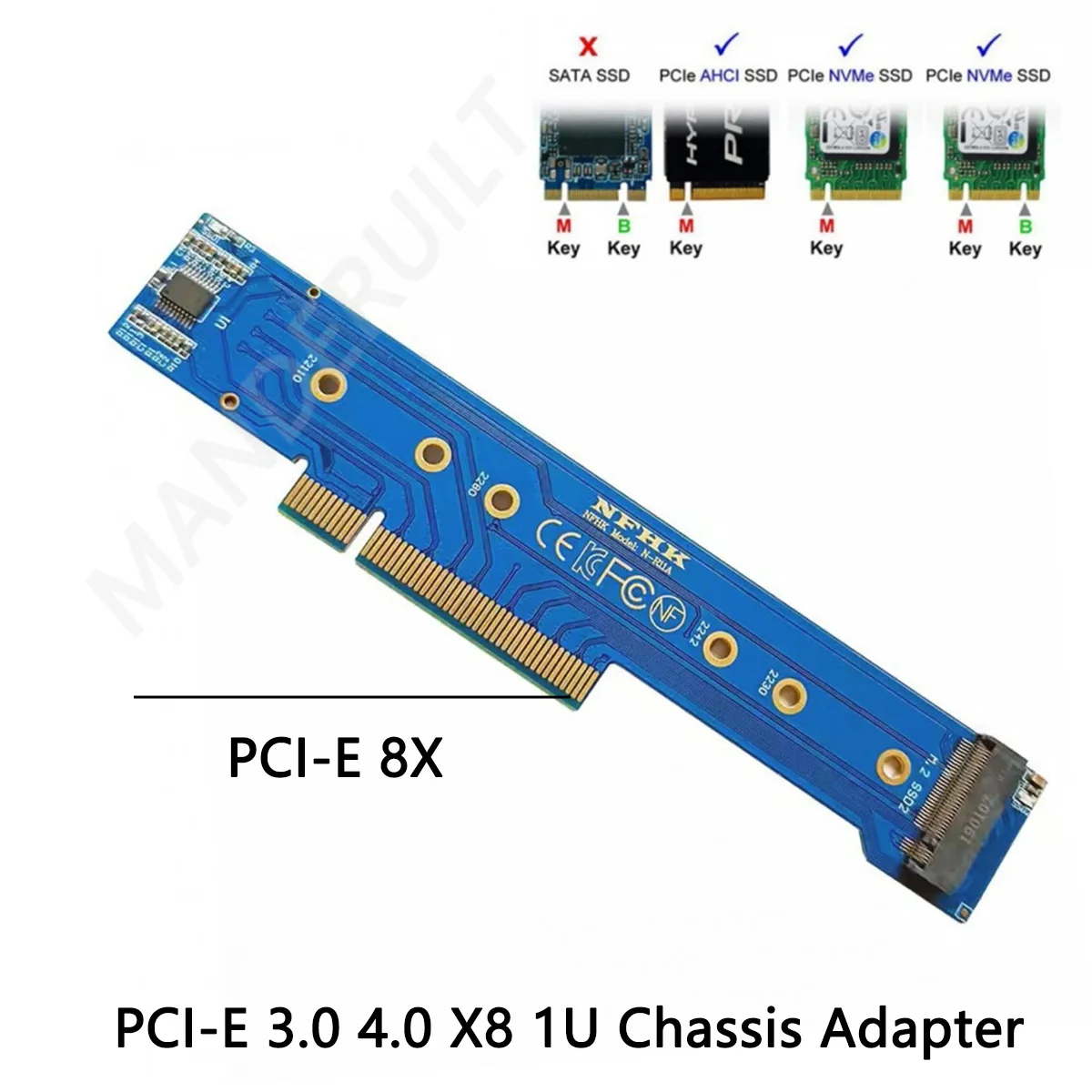 SSD NVME M.2 dual de perfil bajo a tarjeta Raid PCIE Express Gen4 X8 X16 VROC Raid0 Hyper Adapter