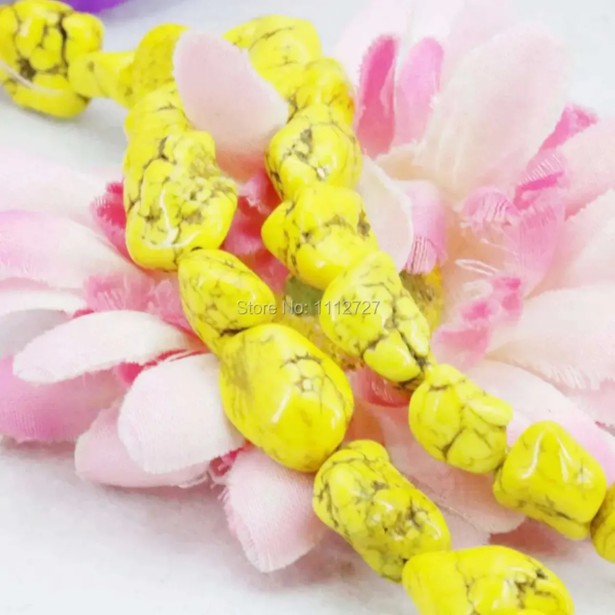 10-14mm Accessory Crafts Irregular Yellow Turkey Howlite Chalcedony Loose Beads Stone DIY Howlite 15inch Jewelry Gifts Making