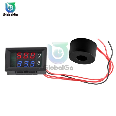 AC 50-500V 디지털 LCD 전압계 Ammeter 10A 50A 100A 220V 전압 전류 미터 테스터 감지기 현재 변압기