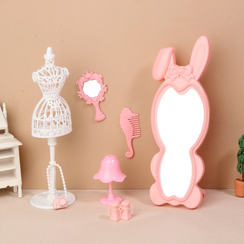 

1:12 Dollhouse Miniature Full-length Mirror Mannequin Stand Camera Comb Bedroom Model Decor Toy Doll House Accessories