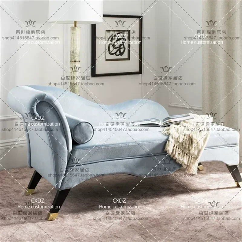 Simple Fabric Chaise Lounge Small Apartment Bedroom Leisure Couch Balcony Reclining Chair