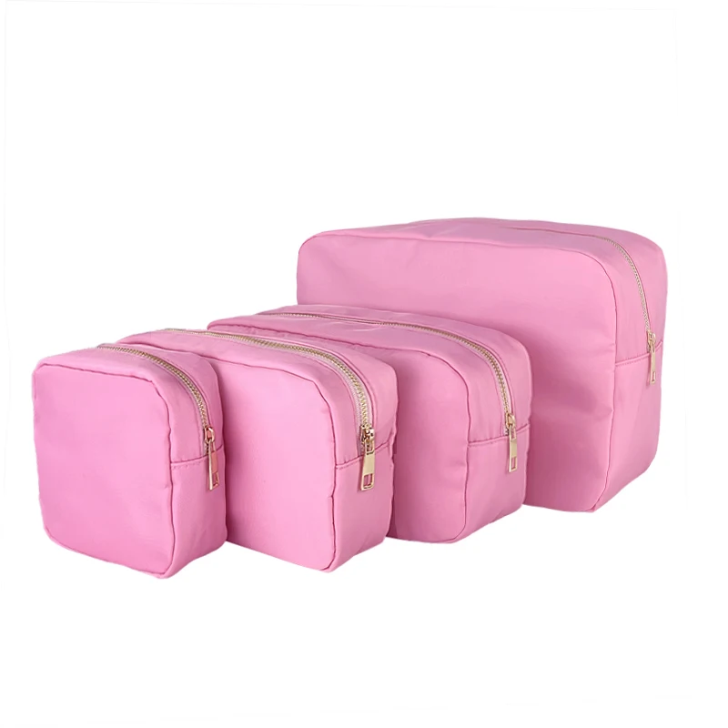 Personalize Nylon Cosmetic Bag Pouch Waterproof Women Girl Travel Makeup Bag Organizer Candy Color Cosmetic Bag