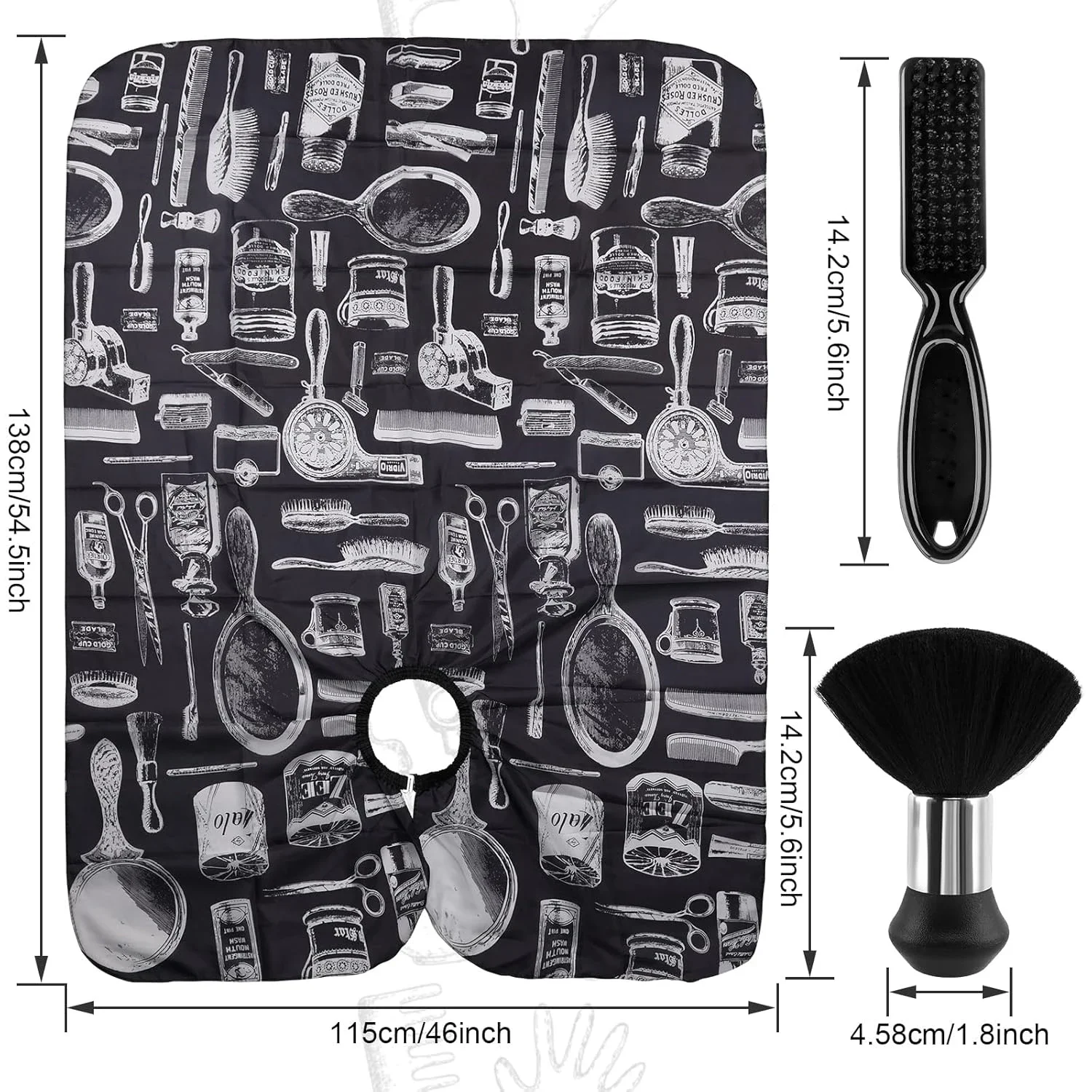 مجموعة رأس الحلاق لقص الشعر من WANMEI مع فرشاة منفضة الرقبة، فرشاة الحلاق، ملحقات الحلاق الاحترافية، مستلزمات تنظيف الصالونات #6