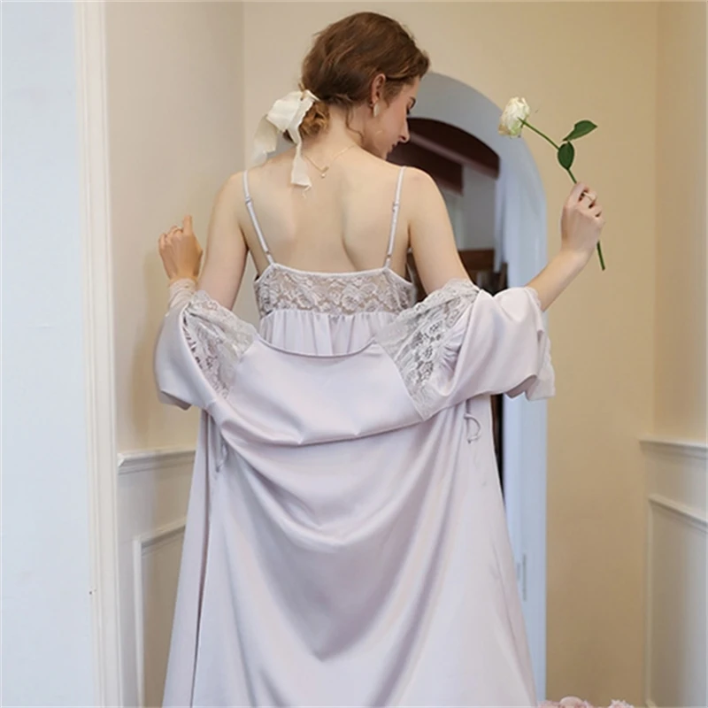 Pyjama d'été de style cour pour femmes, vêtements de nuit fins, robe à bretelles à col en V, ensemble deux pièces, loisirs, maison, vêtements trempés