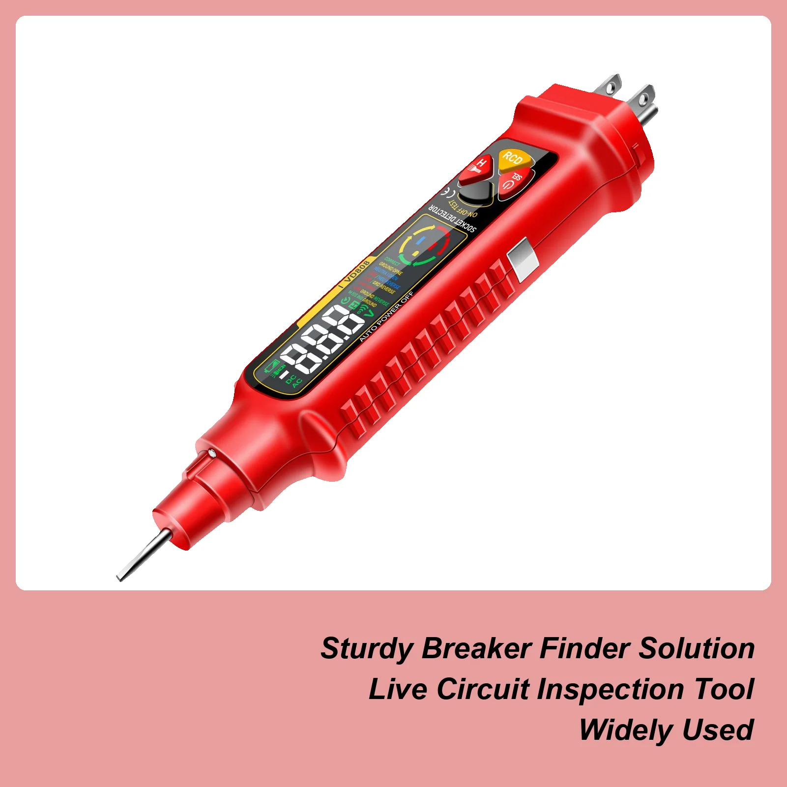 Circuit Tester Outlet Checker Smart With LED Display & Light 2-300V Electric Circuit Tracer For Home Electric Power Rv Camper
