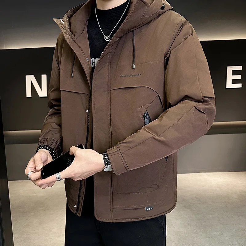 

Мужская повседневная рабочая куртка свободного кроя из утолщенного хлопка, осенняя новинка, модель 3623, из полиэфирного волокна