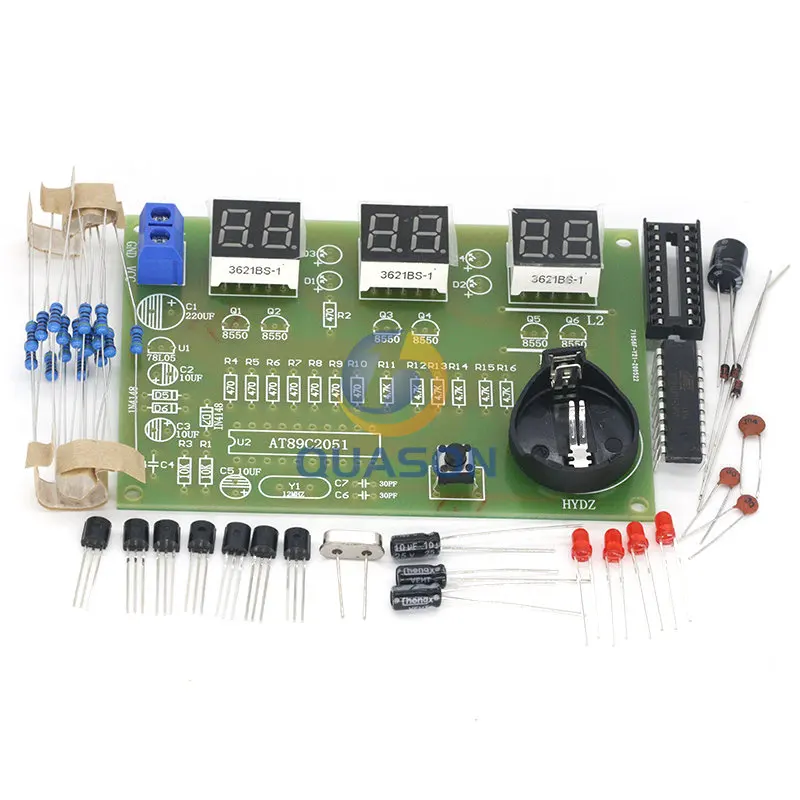 DIY Kits AT89C2051 Electronic Clock Digital Tube LED Display Suite Electronic Module Parts and Components DC 9V - 12V