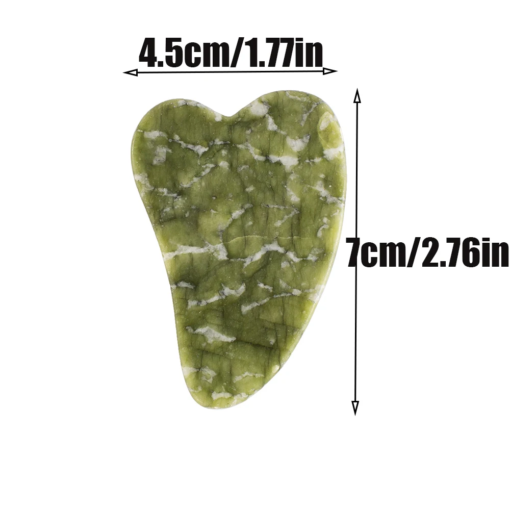 Tablero de masaje Gua Sha de piedra de Jade Natural, placa raspadora Guasha, herramientas de masaje de salud y belleza facial para el cuidado de la piel de la cara, cuello y espalda, 1 ud.