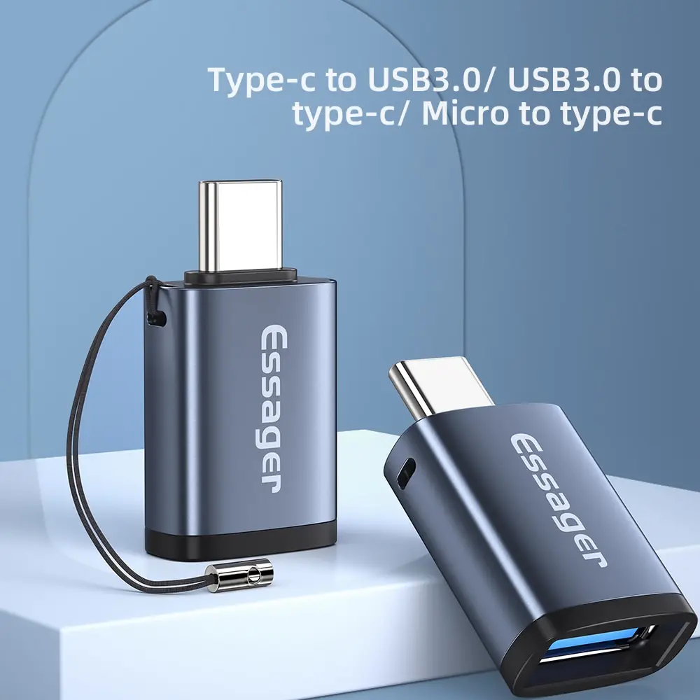 Essager OTG Adapter Type C USB 3.0 Type C USB C Male To USB Female Converter For Macbook Xiaomi Samsung S20 USBC OTG Connector image 3