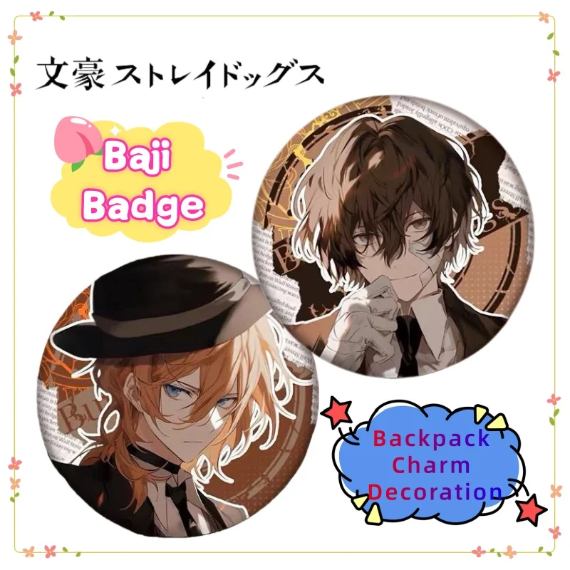 Nuevo Bungo Stray Dogs dazai osamu Nakahara Chuuya animación insignia creativa alto valor de Color decoración de mochila escolar personalizada