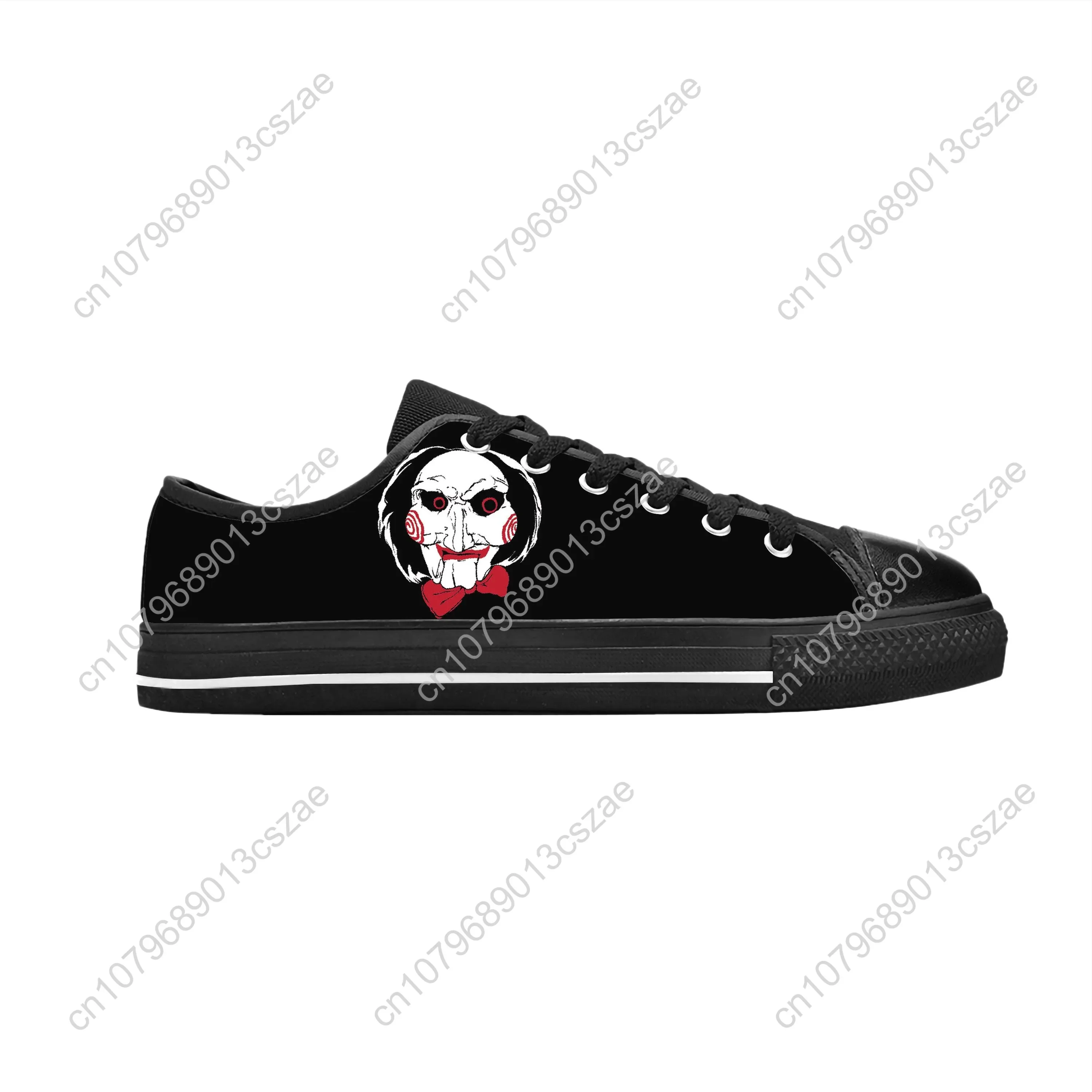 Saw Movie Horror Jigsaw Puppet Halloween Gothic Casual Cloth Shoes Low Top Comfortable Breathable 3D Print Men Women Sneakers