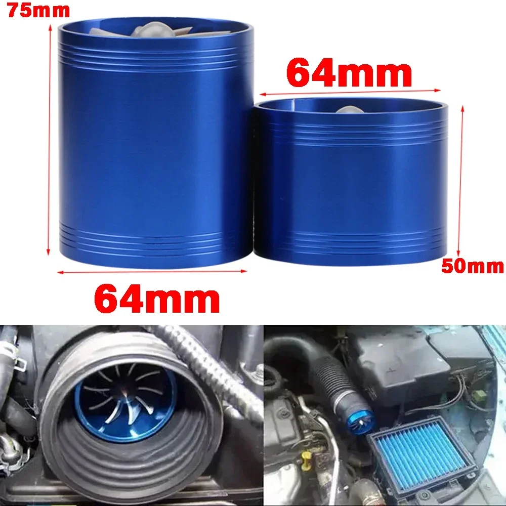 55 75mm Car Turbine Supercharger F1-Z Turbo Charger Single Double Air Filter Intake Fan Fuel Gas Saver Kit Auto Replacement Part