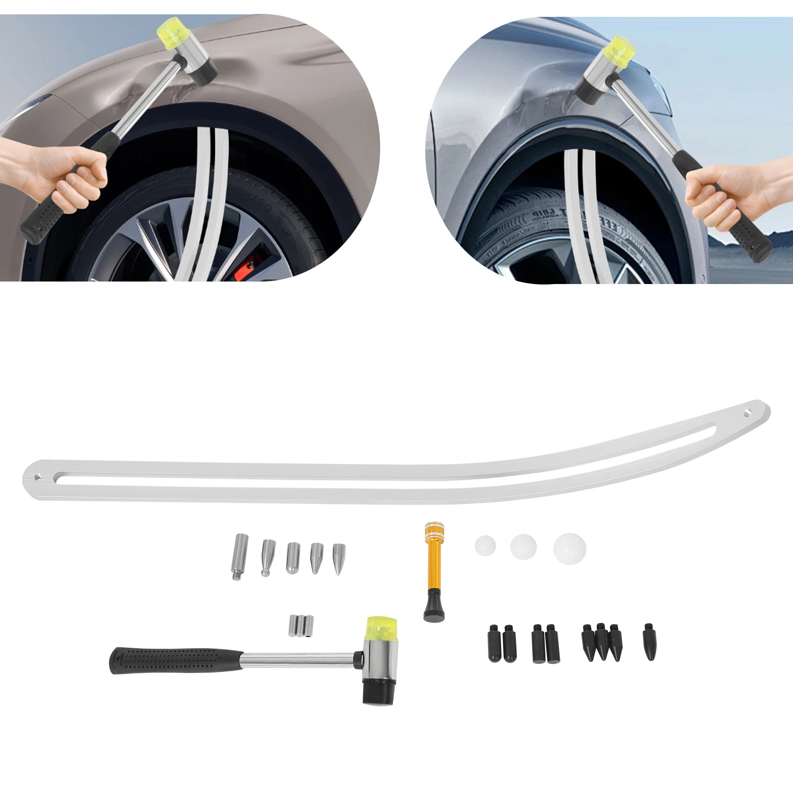 

Профессиональный набор для ремонта вмятин в автомобиле — полный набор инструментов для удаления вмятин с ползунком, резиновым молотком и несколькими головками — фиксация кузова своими руками