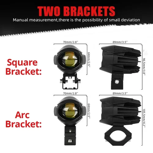 Imagen 2 del producto Luces antiniebla LED para motocicleta de 3 pulgadas, 6000K, 3500K, luz de conducción todoterreno, focos auxiliares de trabajo de 200W, accesorios para camión, coche, ATV