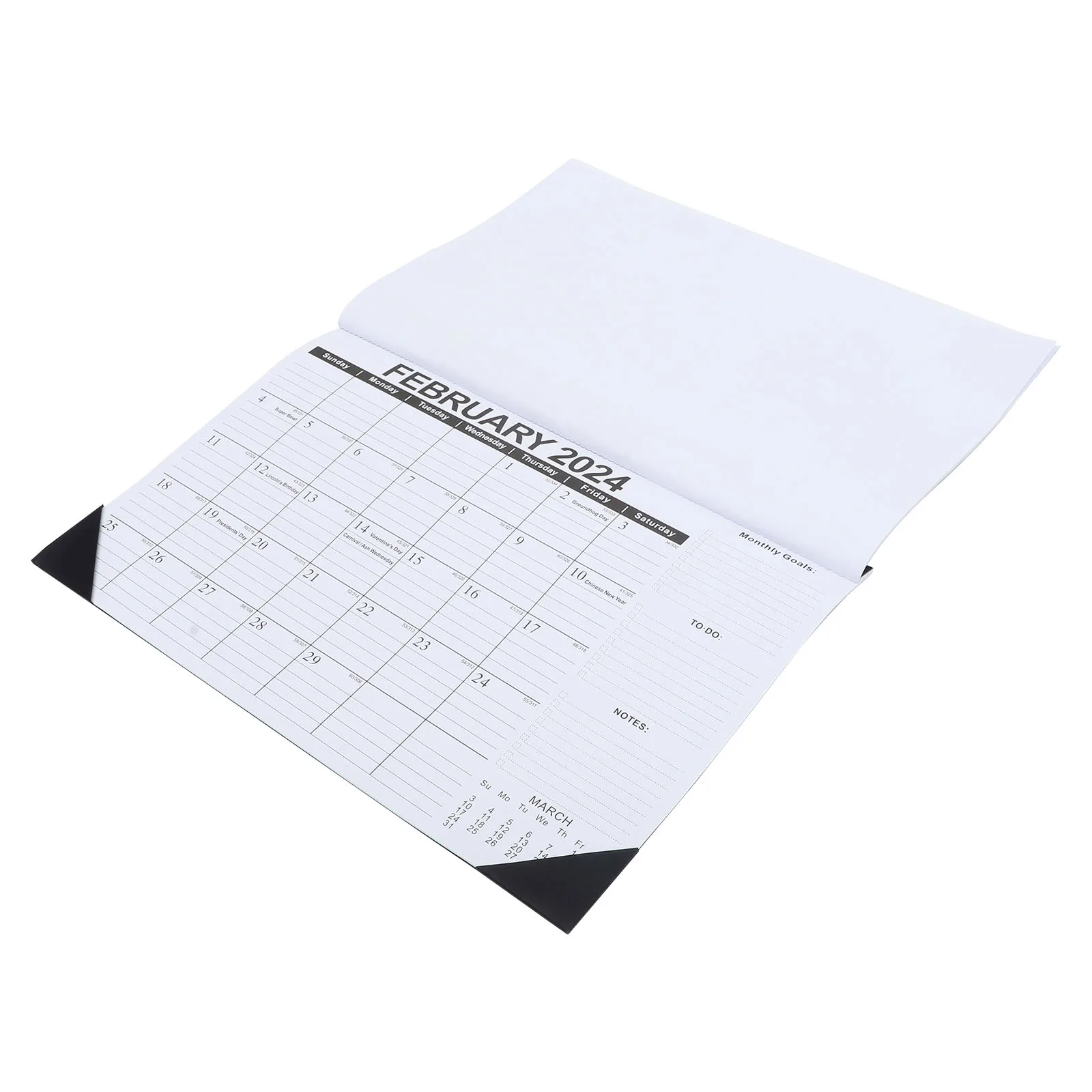 

Calendar Schedule Note-taking English Edition 2023 Hanging Desktop Office Black Wall Notepad