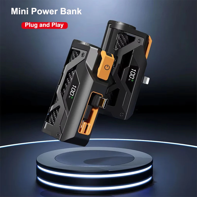 

10000mAh Mini Power Bank with Plug for Apple Type C Powerbank External Battery Pack for iPhone Samsung Huawei Xiaomi Poverbank