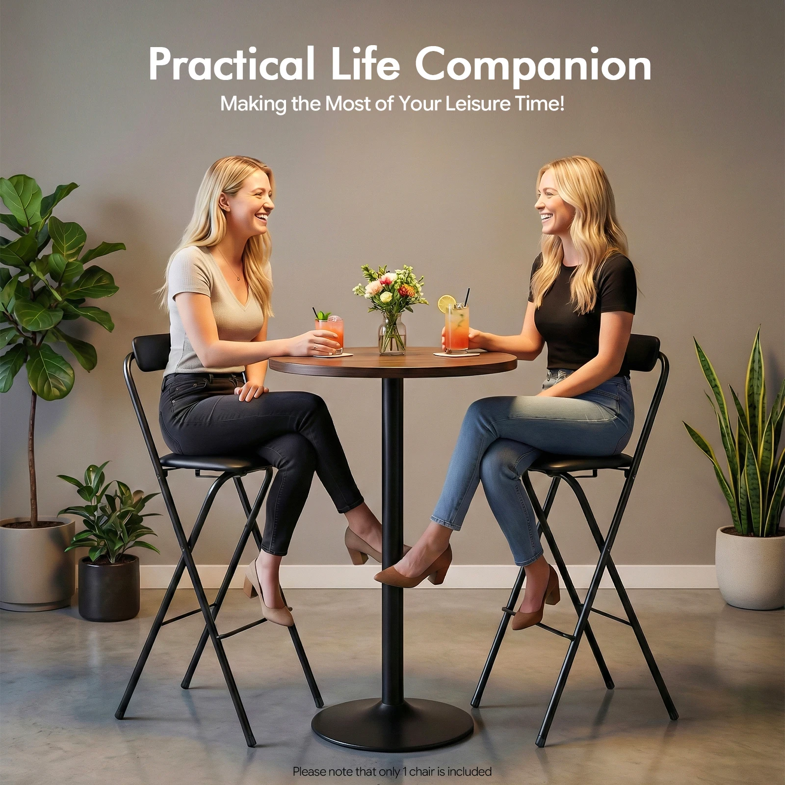 

Folding Stool Foldable Bar Chair Tall Folding Chair Portable Folding Stool 75cm