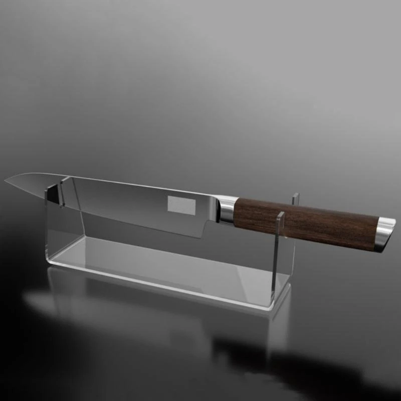 Transparent Knife Display Stand Clear Acrylic Knife Holder Countertop Cutlery high quality view 2