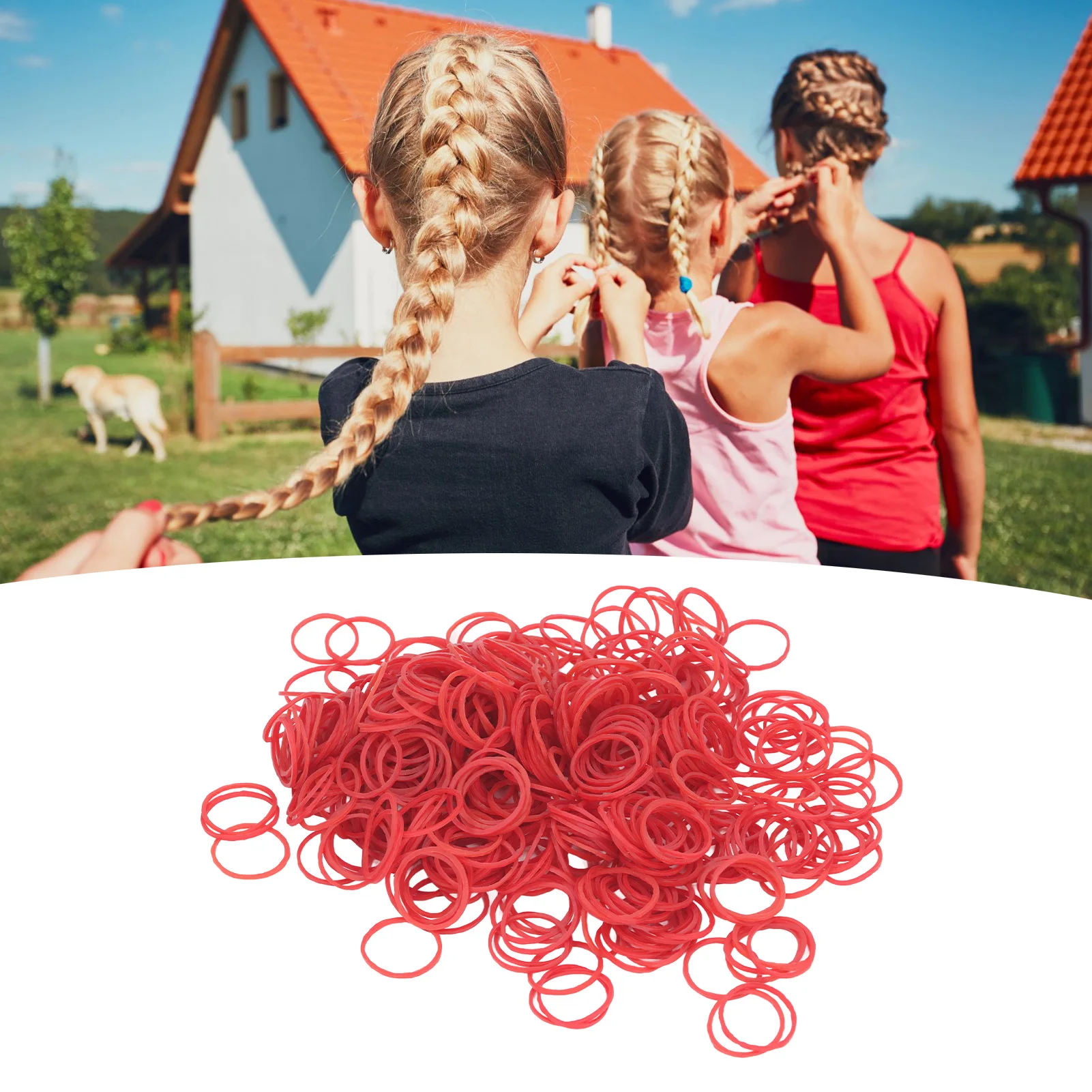 1 Bag Hair Perming Rubber Band Firmly Fixing High Elasticity Hair Ties Bands For Hair Salon Red