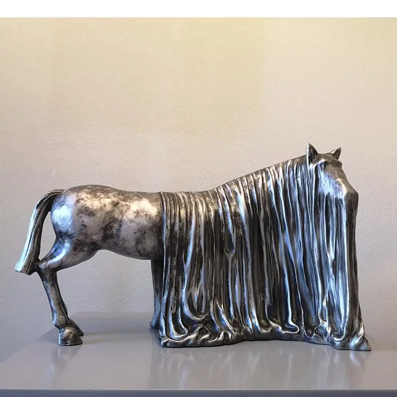 Horse Ornaments Large Size Sculpture Living Room Desktop Figurines Home Decoration Accessories Statue Crafts Gift