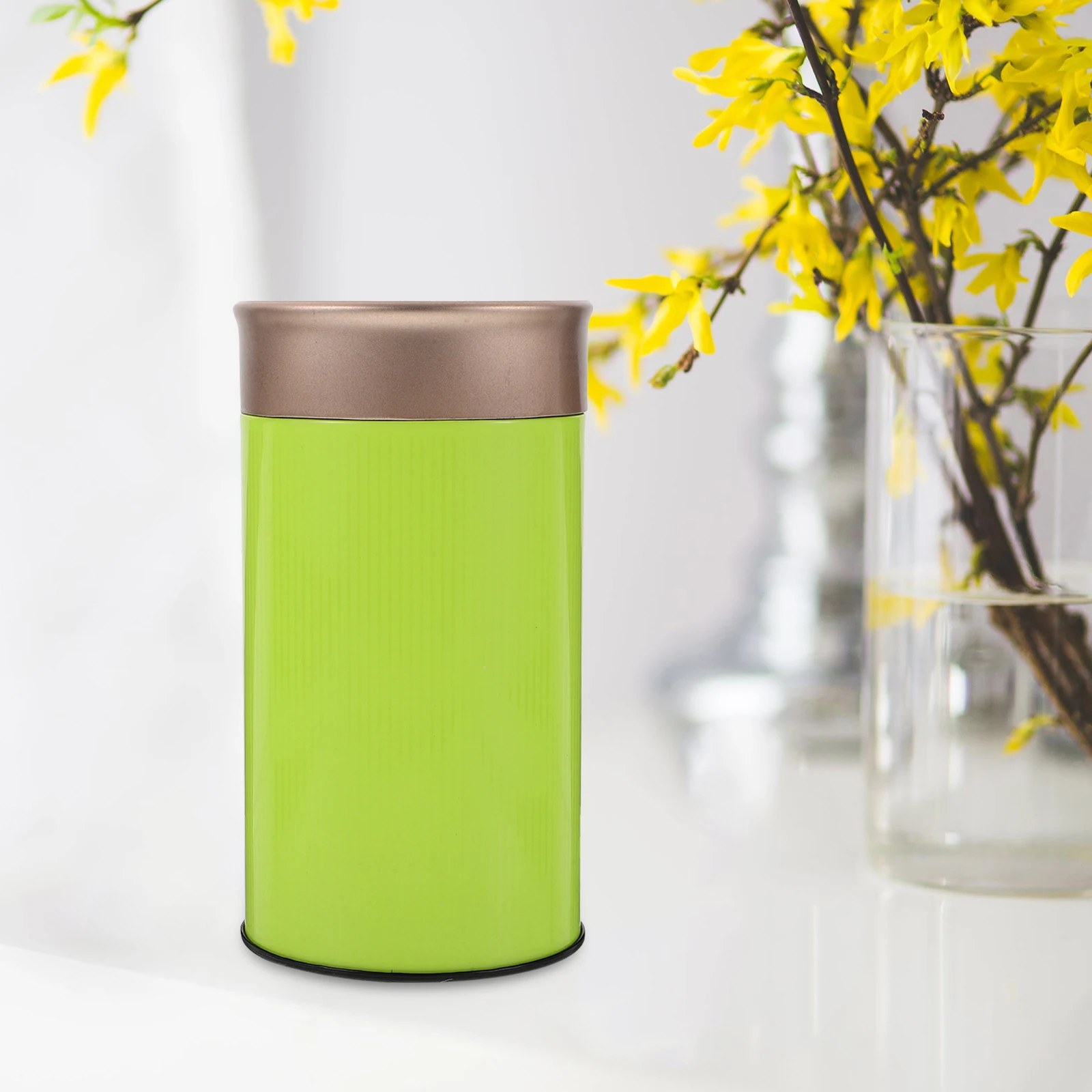 

Sealed Iron Box Tea Canister Storage Tins Canisters Portable Jars Loose Leaf Green