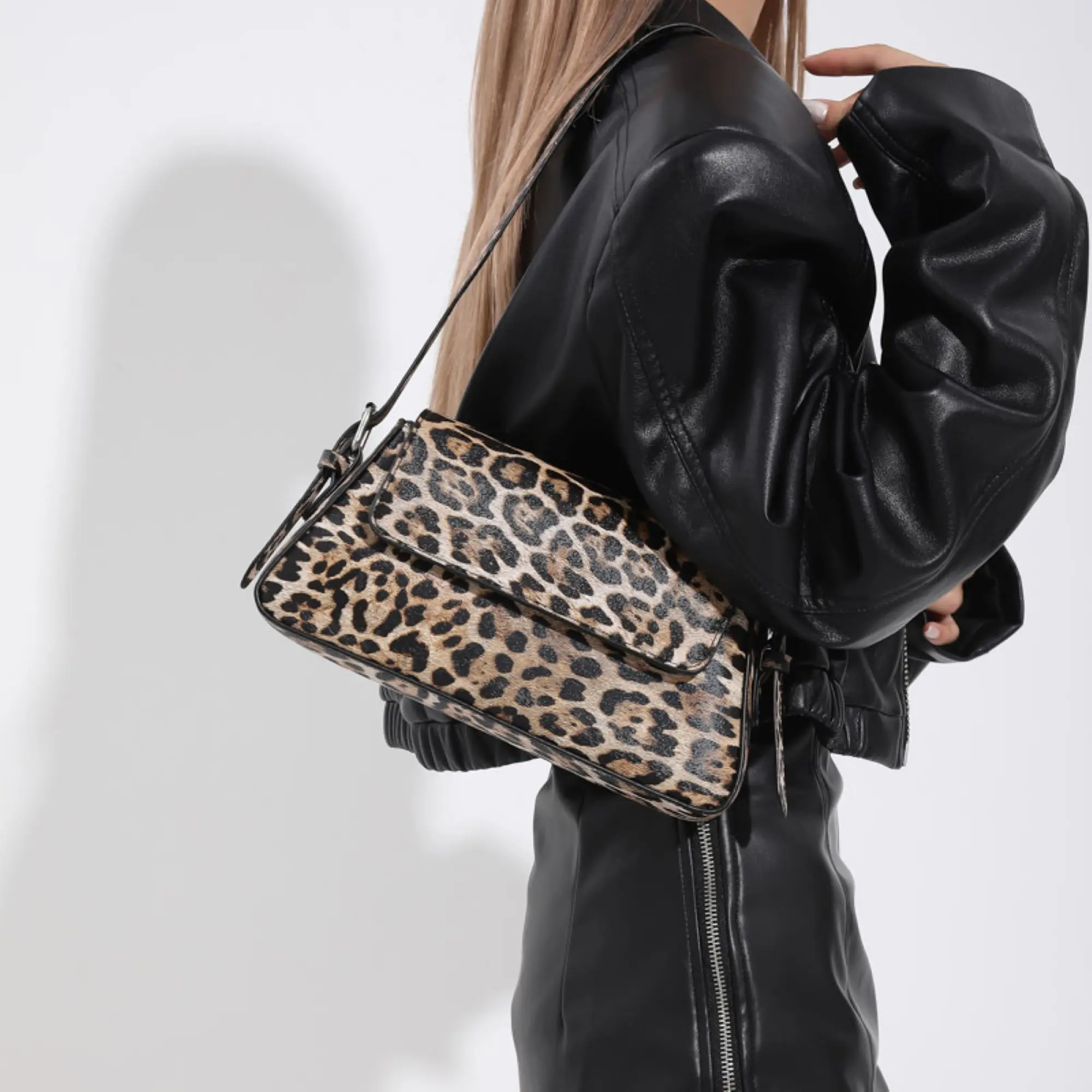 Personalized Single Shoulder Crossbody Bag for Women, Leopard Pattern, Korean Fashion, New, 2024