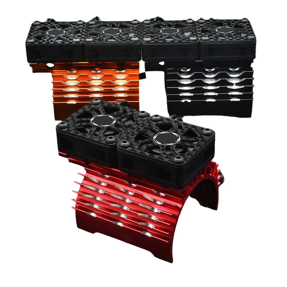 Dual Fan Heatsink 8.4V 27000RPM Carbon Fiber Shroud For 40mm 42mm Brushless Motors RC Car Cooling Motor Fan Cooling Heatsink