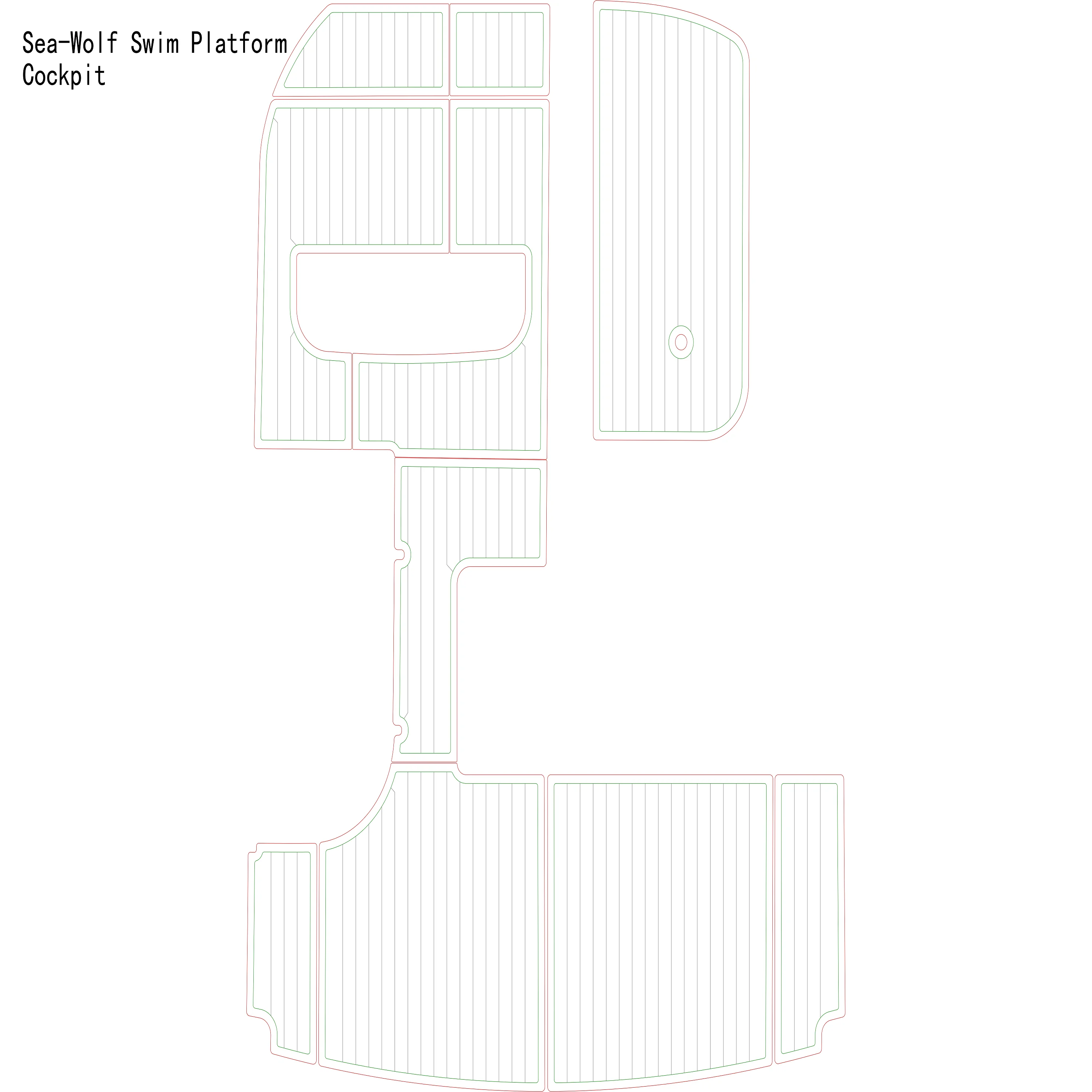 

Sea-Wolf Swim Platform Cockpit Boat EVA Faux Teak Deck Floor Pad