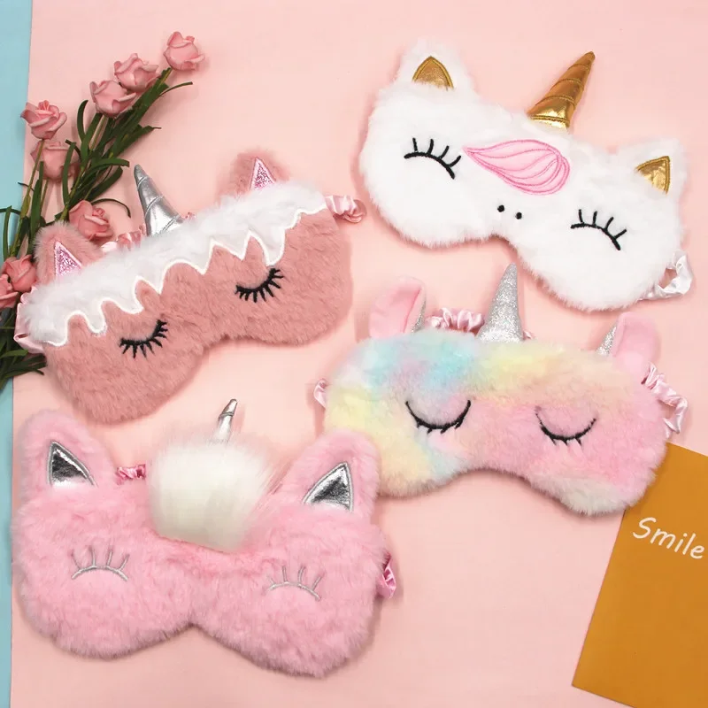 Sleeping Eye Mask Unicorn Cute Kids Sleep Mask Cartoon Eye Care Cover Travel Eye Band Shade Rest Eyepatch Eyes Blindfolds 1pcs