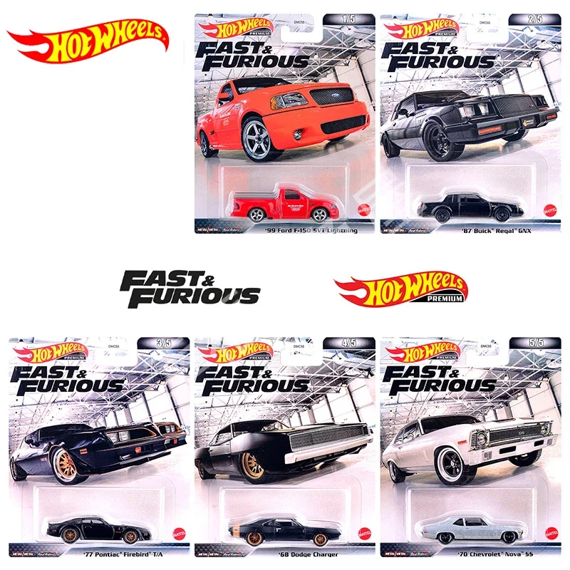 Hot Wheels-Carro Premium Original para Crianças, Rápido e Furioso Diecast 1:64, Voiture Ford F-150 SVT, Pontiac Firebird Iluminação, Brinquedos para