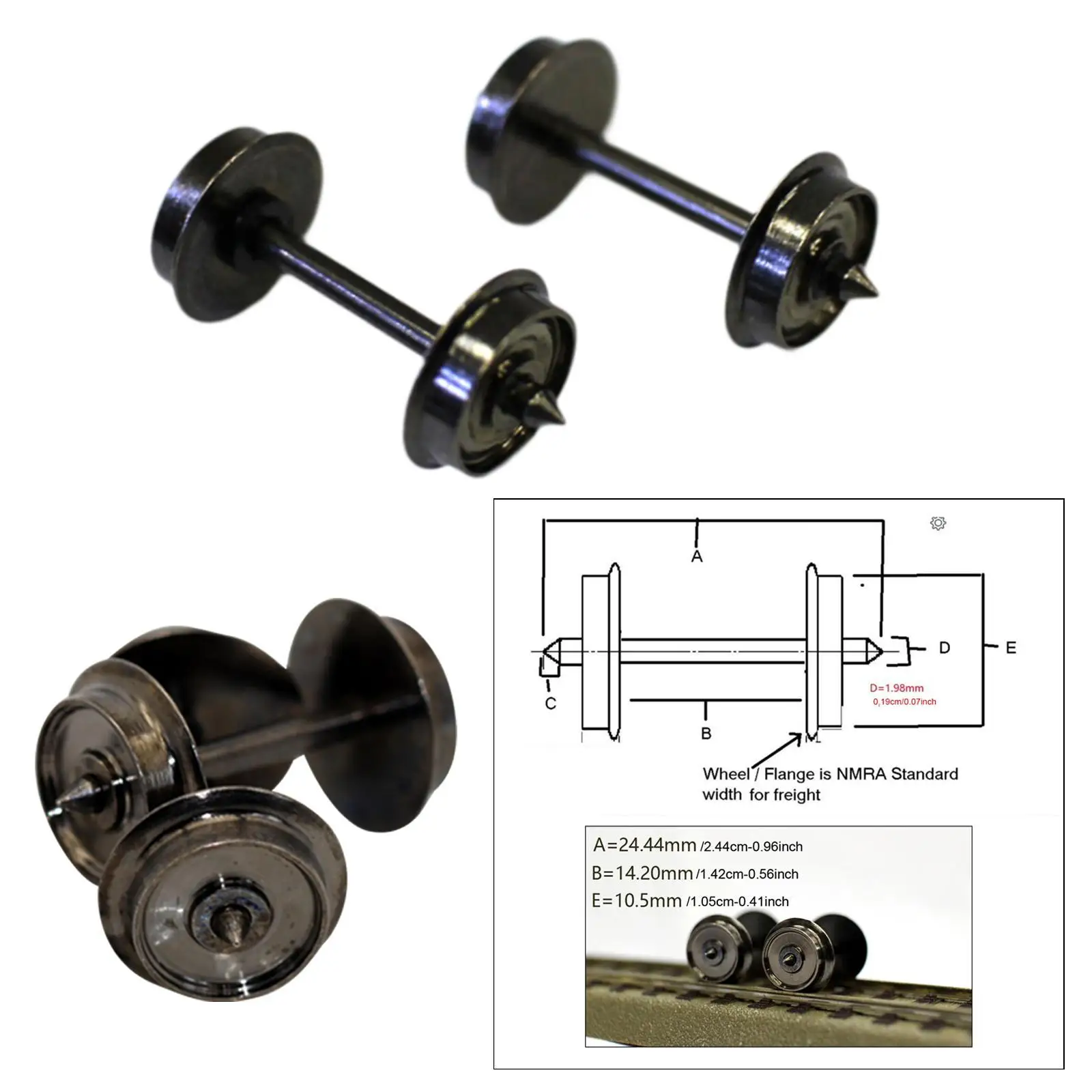 2 Pezzi Ruote DC in Metallo Metallo ad Alta Resistenza Professionale Sostituire Accessorio per Treno Hobby per Sostituzioni di Parti di Treni Modello 1:87