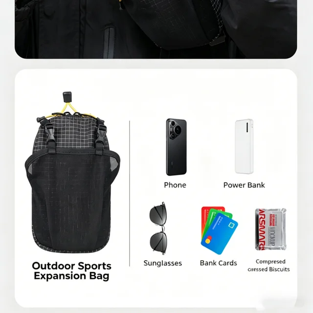 Outdoor Hiking Storage Bag Water Bottle Bag Phone Pocket Ultra-light Waterproof Mountaineering Adjustable Expand Backpack 5