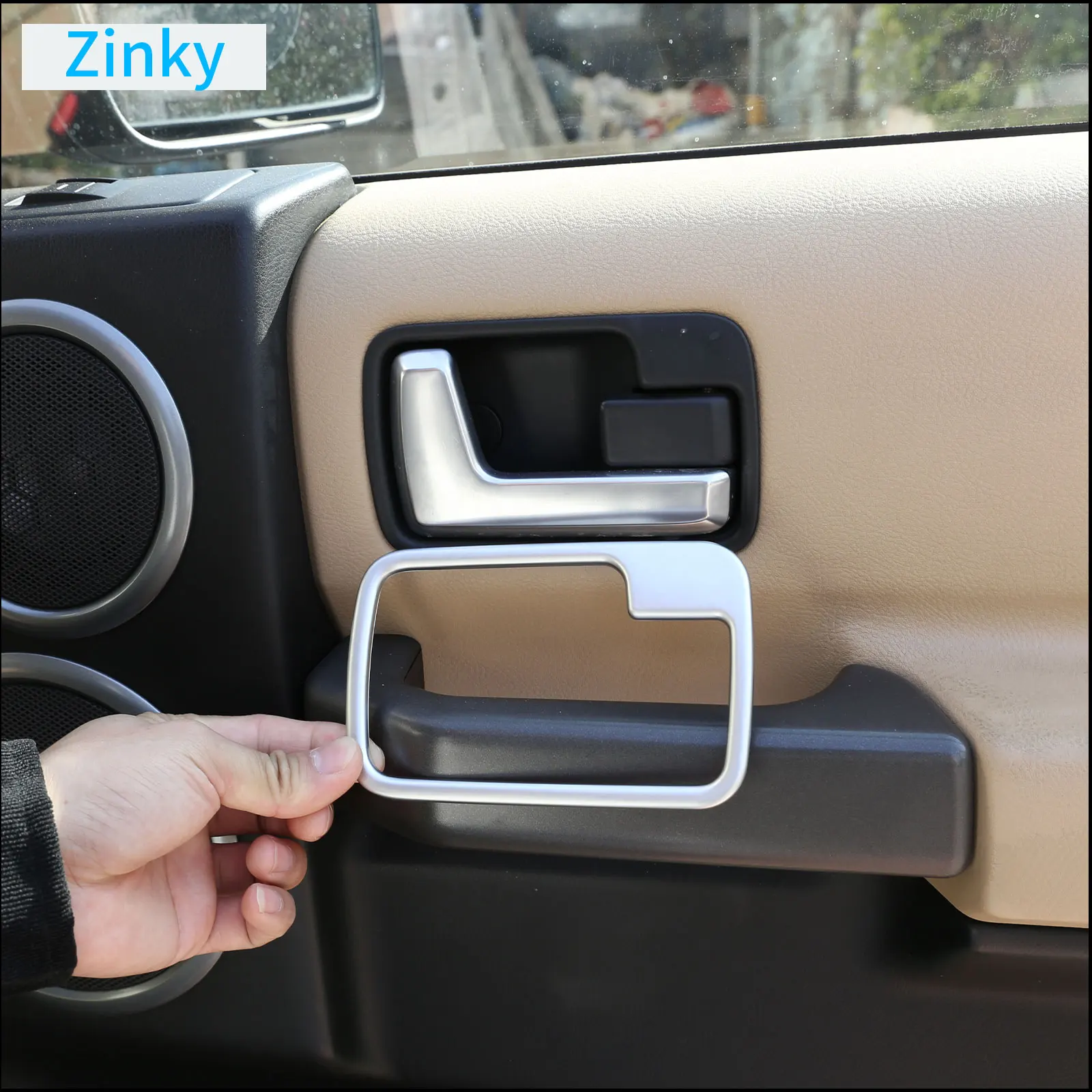 

Zinky Car Interior Handle Panel Decorative Frame Cover for Land Rover Discovery 3 2003-2009 ABS Chrome Interior Accessories 4Pcs